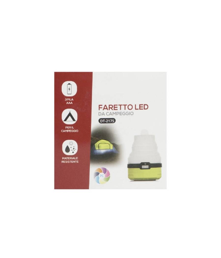 Faretto Led Da Campeggio Rgb 7 Colori Luce Appendibile Richiudibile Ip20 Dt-2175 --3