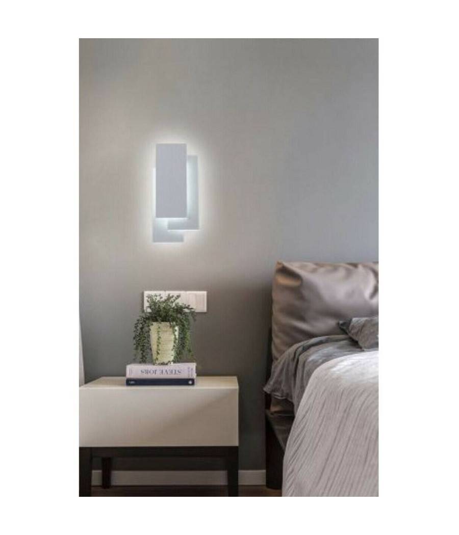 Applique Led Rettangolo Comodino Abat Jour 12 W Luce Fredda Calda Naturale E41 - -Bianco Freddo --0