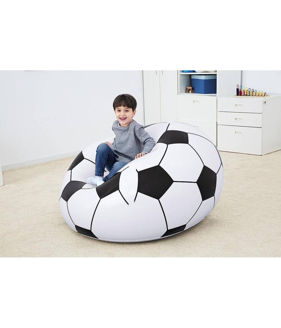 Poltrona Gonfiabile Pallone Da Calcio Poltroncina Soccer 114x112x66cm Sedia 75010 --4