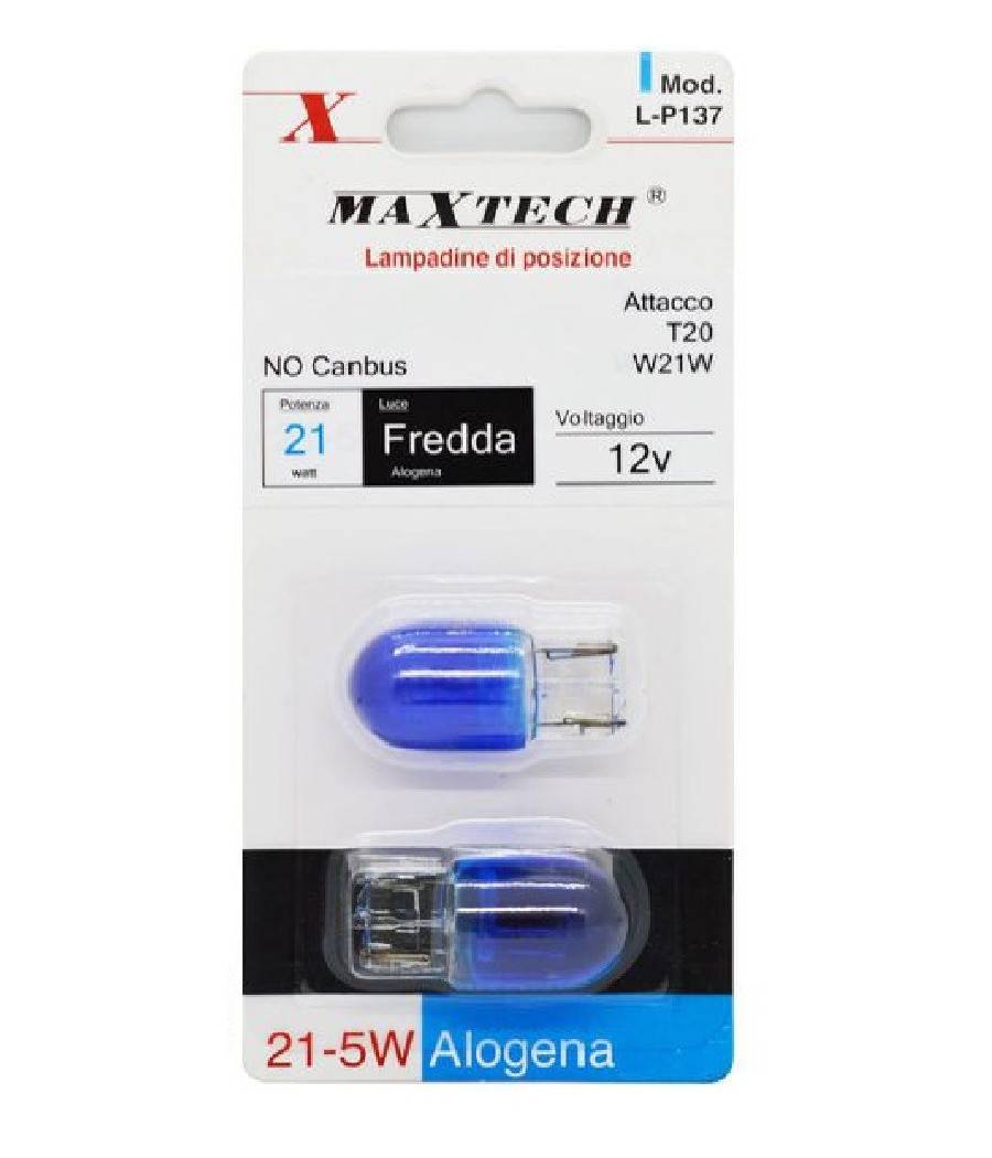Lampadine Posizione Auto T20 W21w 12v 21w Luce Fredda Alogena No Canbus L-p137 --2