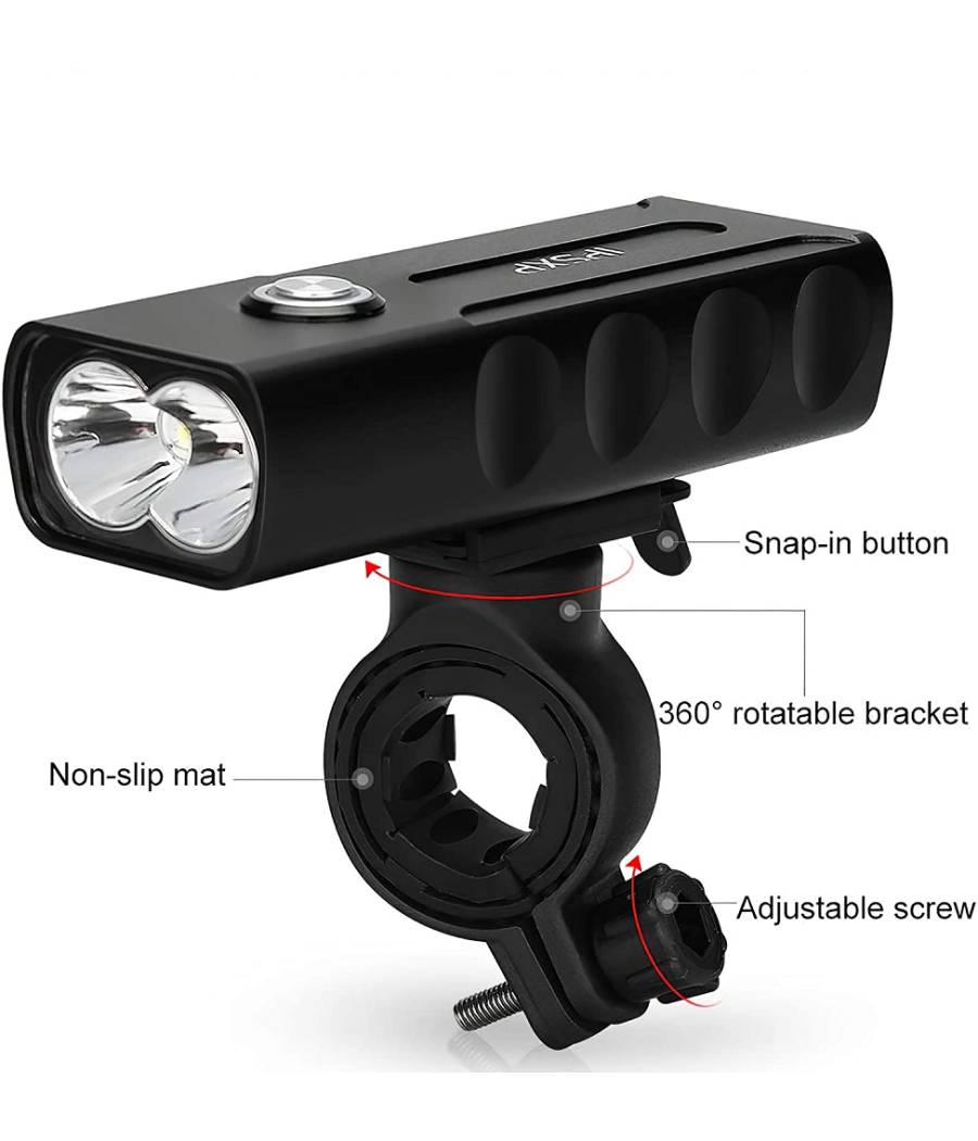 Torcia Luce Led Faro Fanale Per Bici Bicicletta Ipx6 Ricarica Micro Usb T-9287 --3