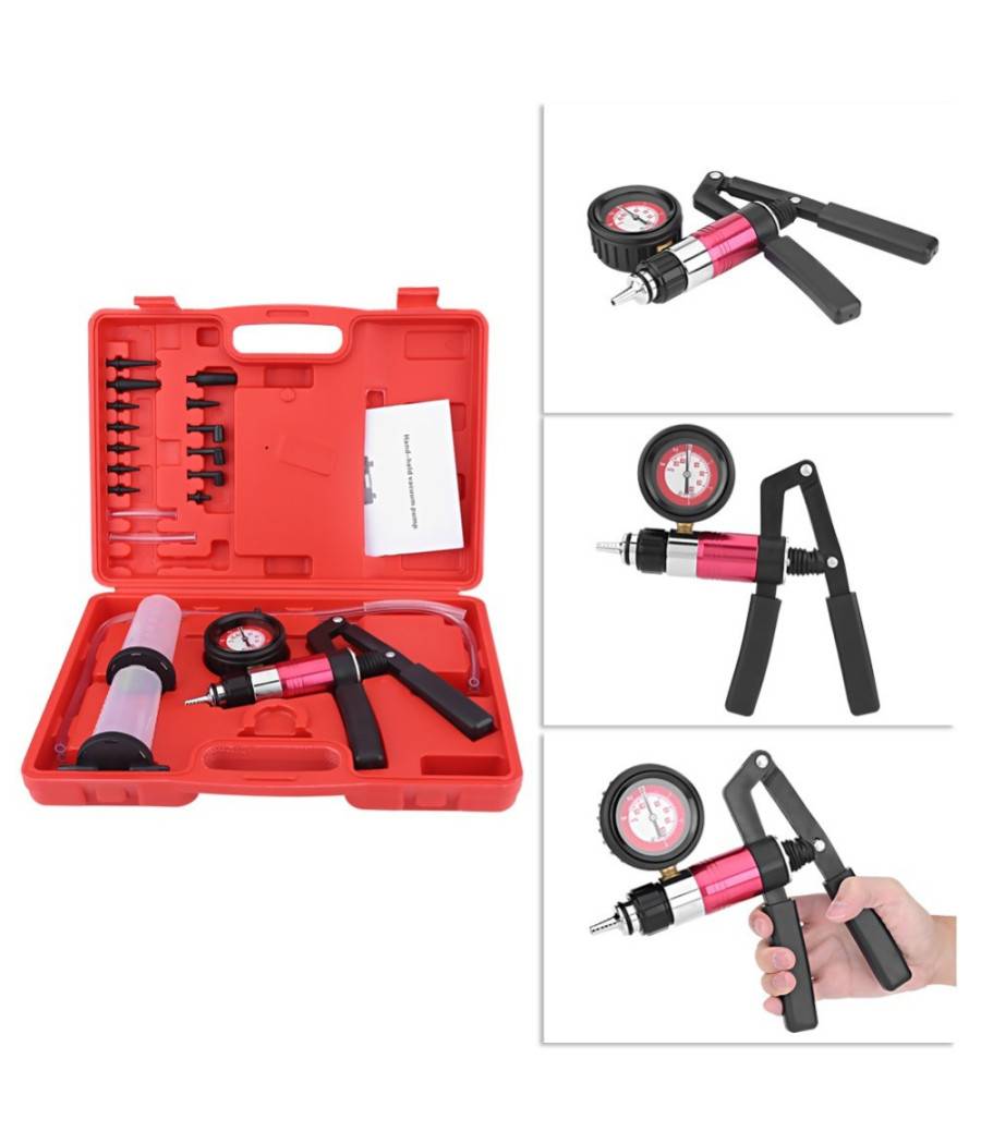 Kit Pompa Da Vuoto Manuale Per Spurgo Freni Frizione Auto Moto Tester --3