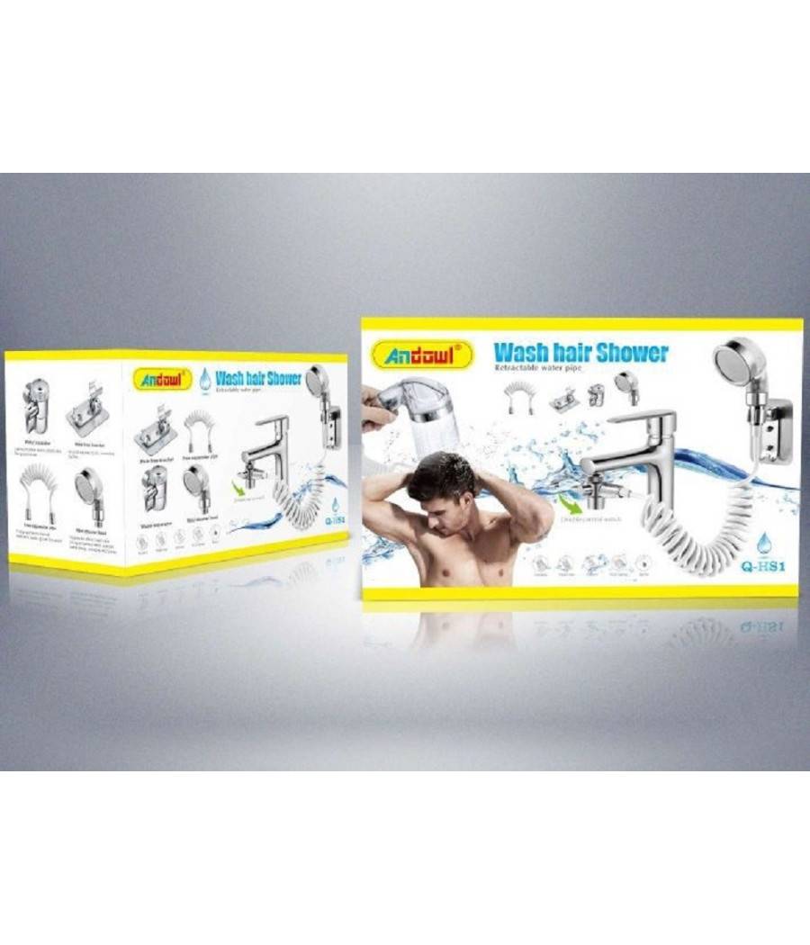 Soffione Telefono Doccia Per Rubinetto Bagno Cucina Con Spirale Elastica Q-hs1 --1