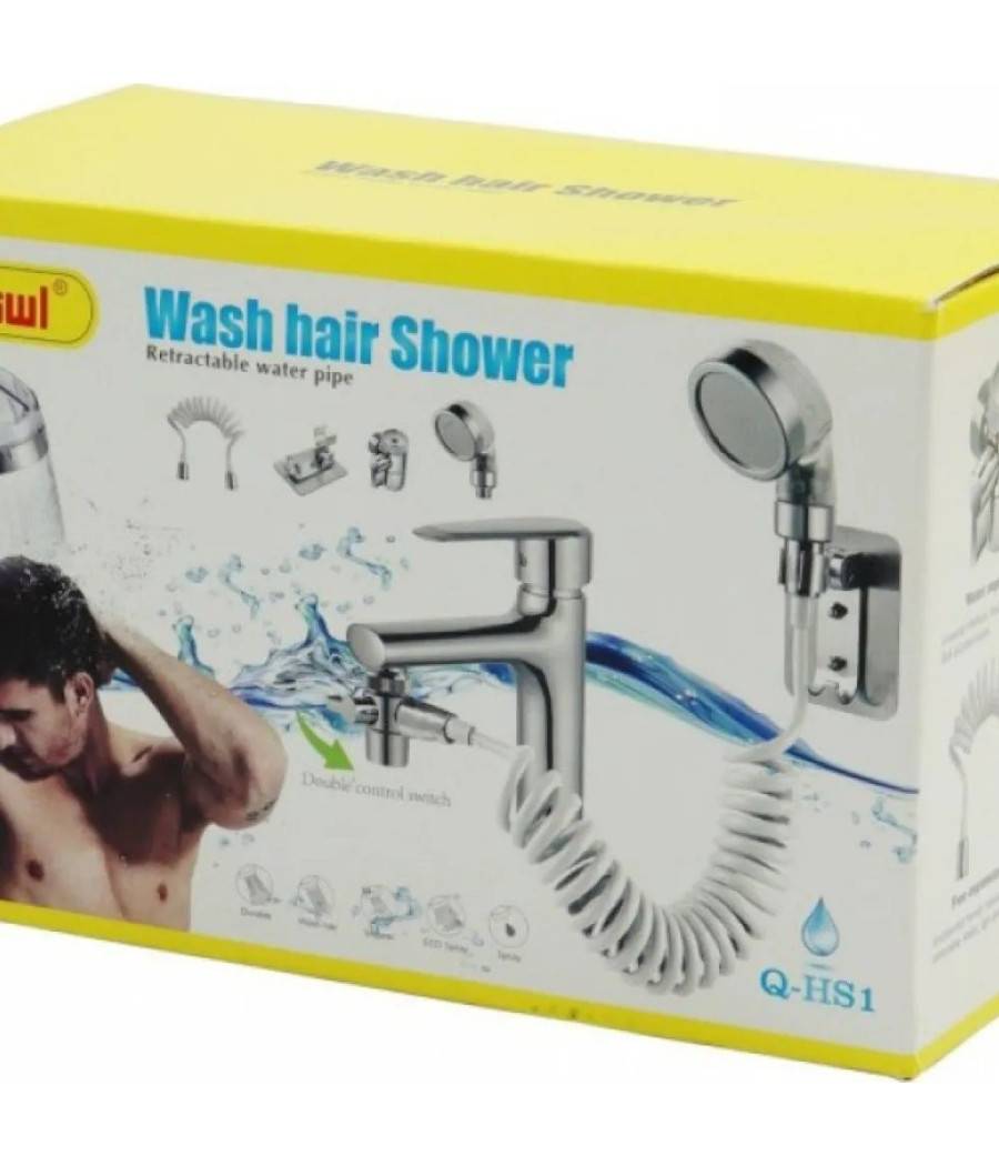 Soffione Telefono Doccia Per Rubinetto Bagno Cucina Con Spirale Elastica Q-hs1 --2