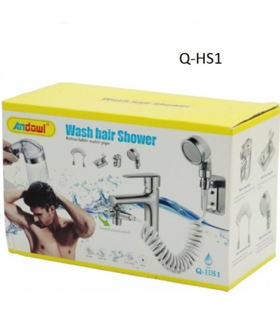 Soffione Telefono Doccia Per Rubinetto Bagno Cucina Con Spirale Elastica Q-hs1 --3