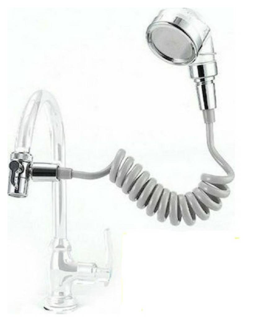 Soffione Telefono Doccia Per Rubinetto Bagno Cucina Con Spirale Elastica Q-hs1 --4
