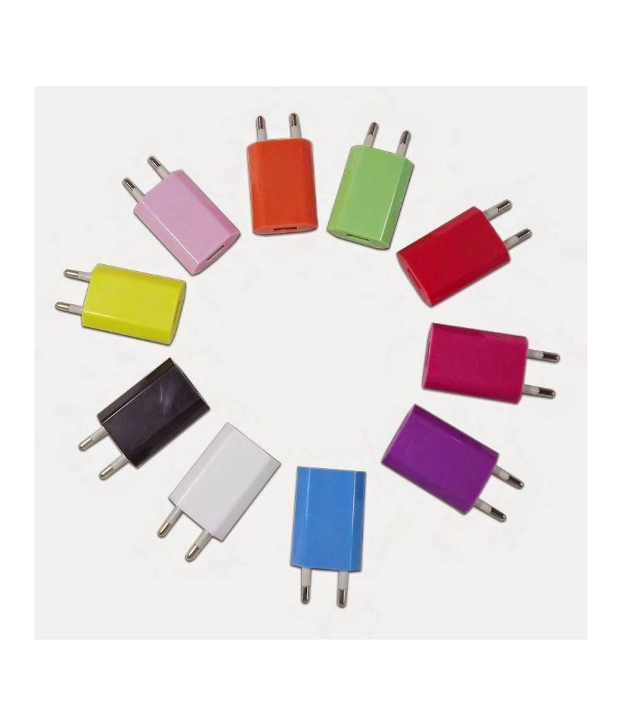 Adattatore Usb Spina 5v 1a Caricabatteria Per Smartphone Tablet Vari Colori --0