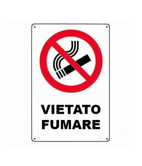 Cartello Vietato Fumare Segnaletica Direzionale Sicurezza Avvertimento Plastificato -
