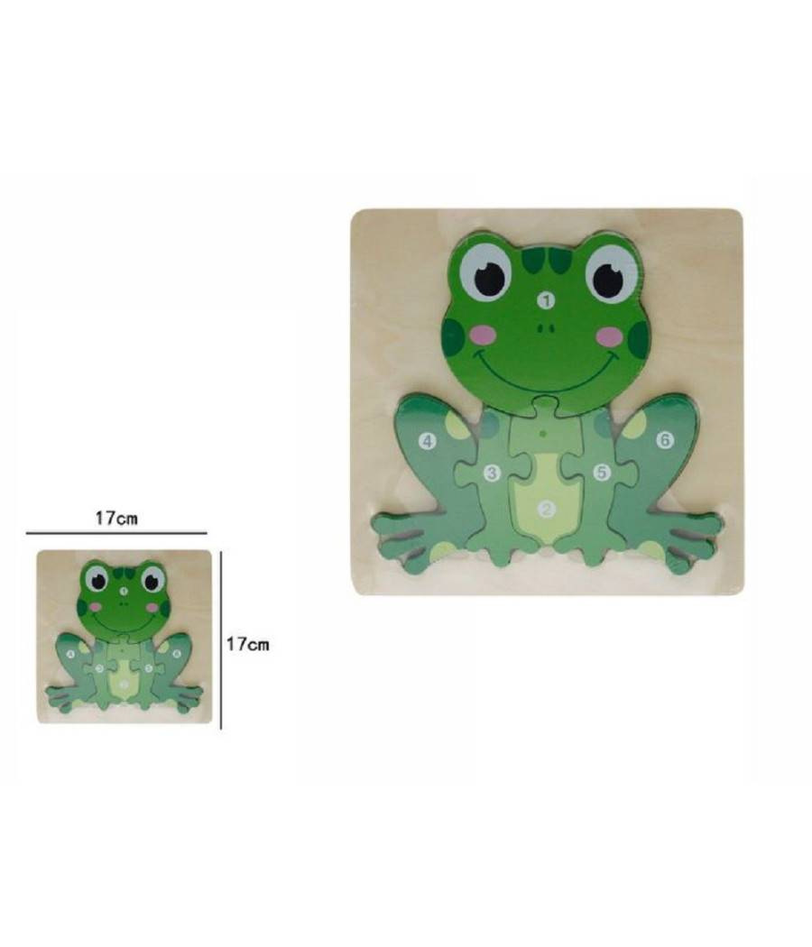 Puzzle 3d In Legno Forma Di Rana Educativo Colorato Gioco Bambini Imparare 07316 --0