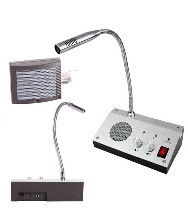 Microfono Professionale Tavolo 2 Vie Cassa Esterna Ufficio Segreteria Reception -