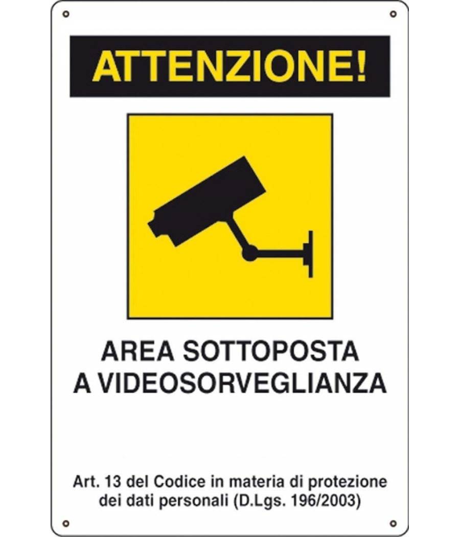 Cartello Attenzione Area Sottoposta A Videosorveglianza Segnaletica Direzionale Sicurezza --0