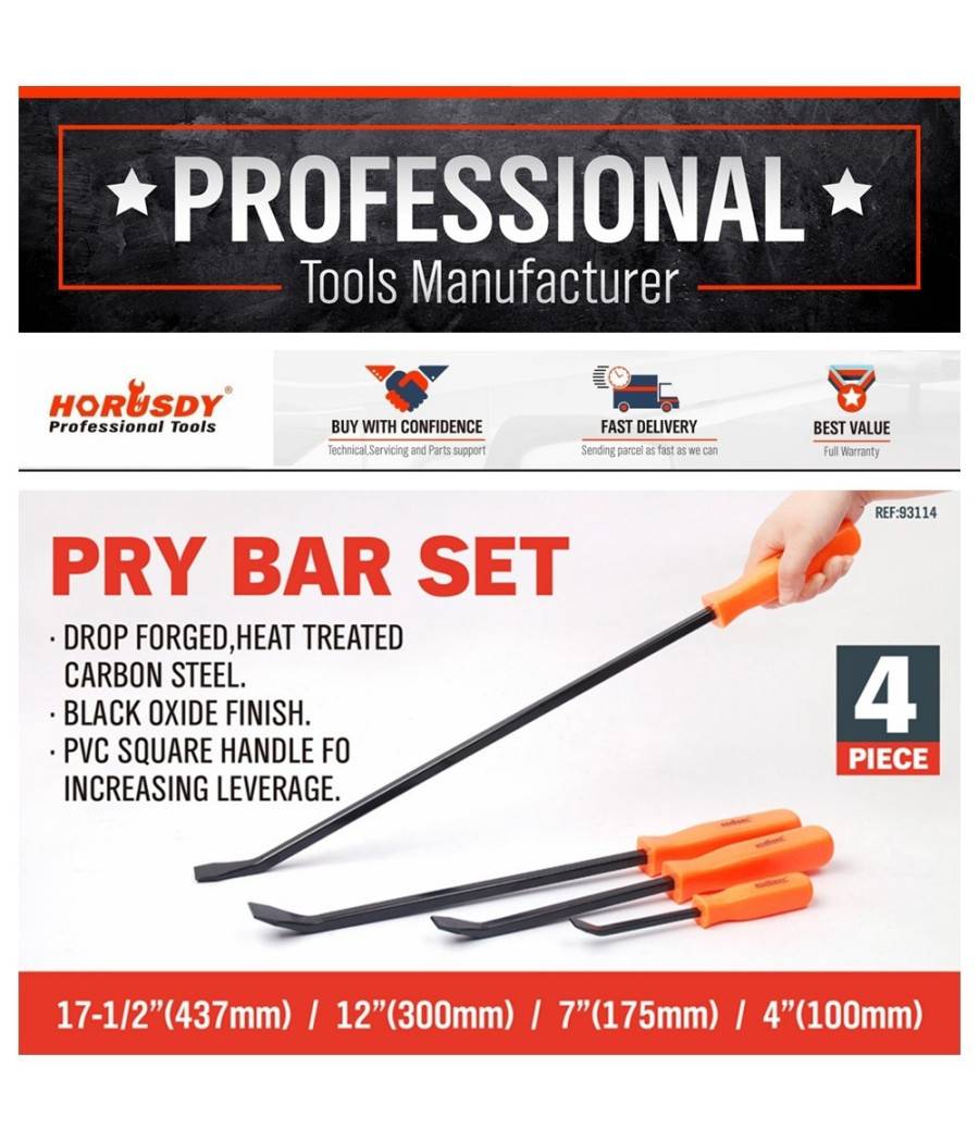Leve Set 4 Pezzi Utensili Officina Meccanico Gommista Carrozzeria Carrozziere --0