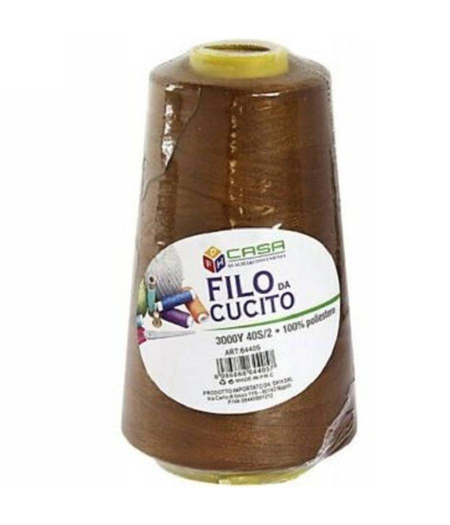 Set 12 Pz Filati A Cono Filo Poliestere Cucito 3000y 40s/2 Marrone 64405 Cotone --0