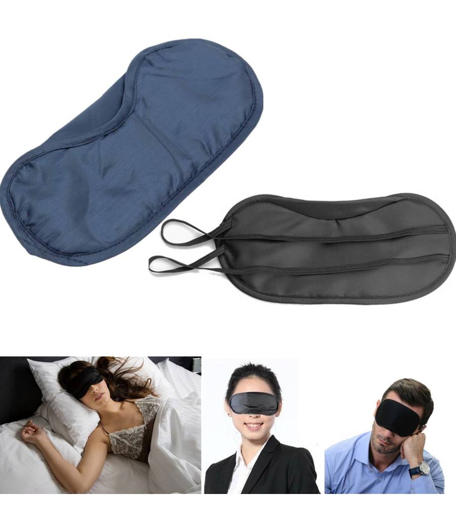 Mascherina Da Viaggio Per Dormire Buio Benda Maschera Con Molla Occhi Notte --0