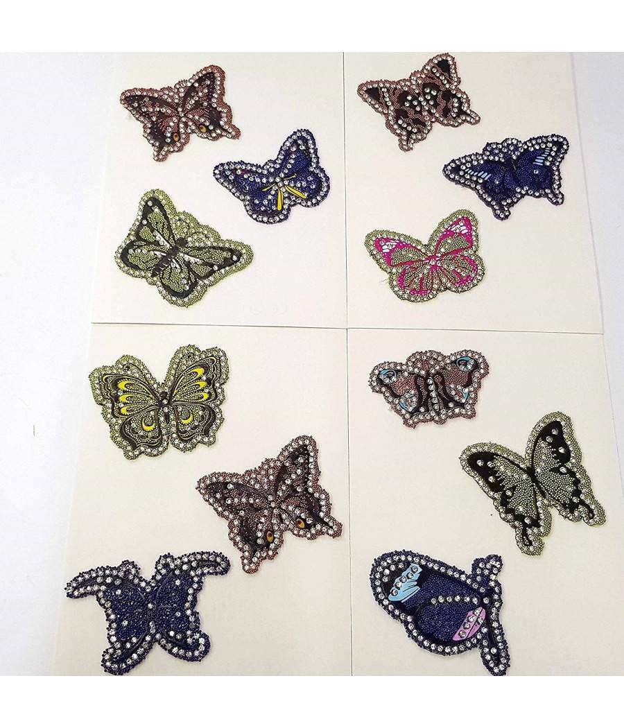 Set 3 Toppe Toppa Termoadesive Termo Adesive Farfalla Farfalle Cucito Jeans --0