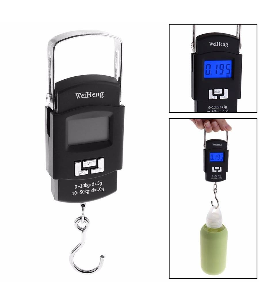 Bilancia Portatile Elettronica Per Pesca Caccia Pesa Bagagli 50 Kg Wh-a08 --0
