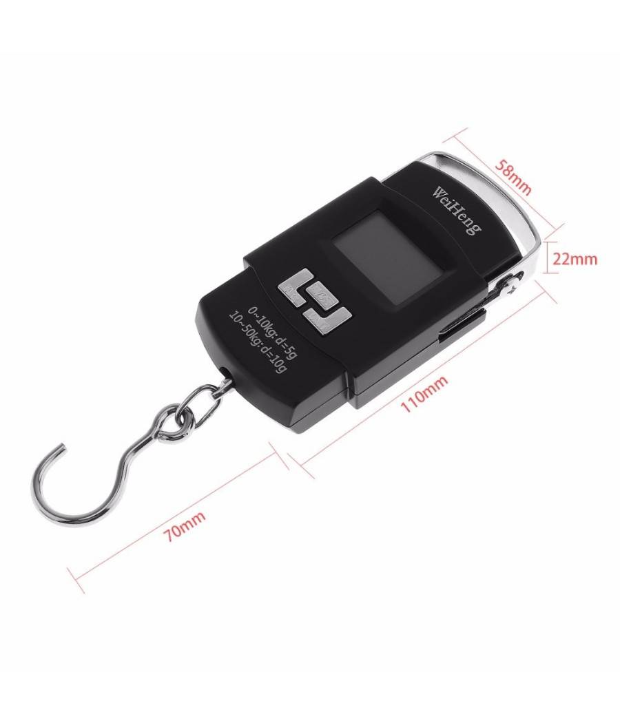 Bilancia Portatile Elettronica Per Pesca Caccia Pesa Bagagli 50 Kg Wh-a08 --3