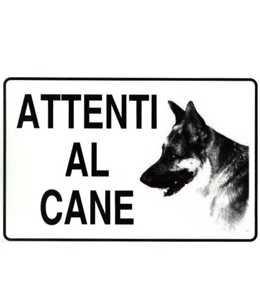 Cartello Attenti Al Cane 20x30 Cm Pvc Rigido Adesivo Segnaletica Sicurezza --0