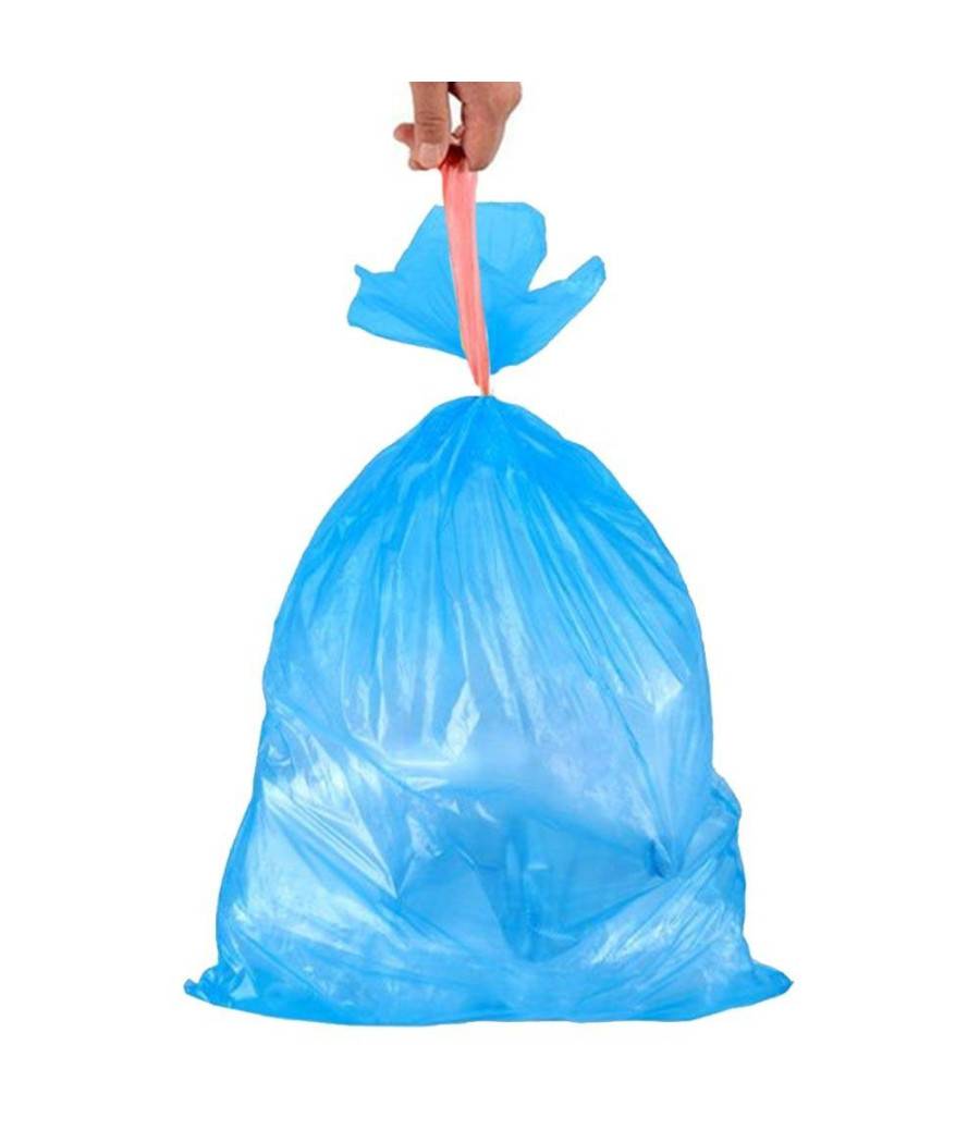Rotoli Sacchetti Buste Per Spazzatura 115lt 72x105cm Chiusura Con Laccetto Blu --1