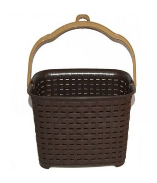 Cestino Portamollette Cesto Porta Mollette Effetto Rattan In Plastica Colorato -