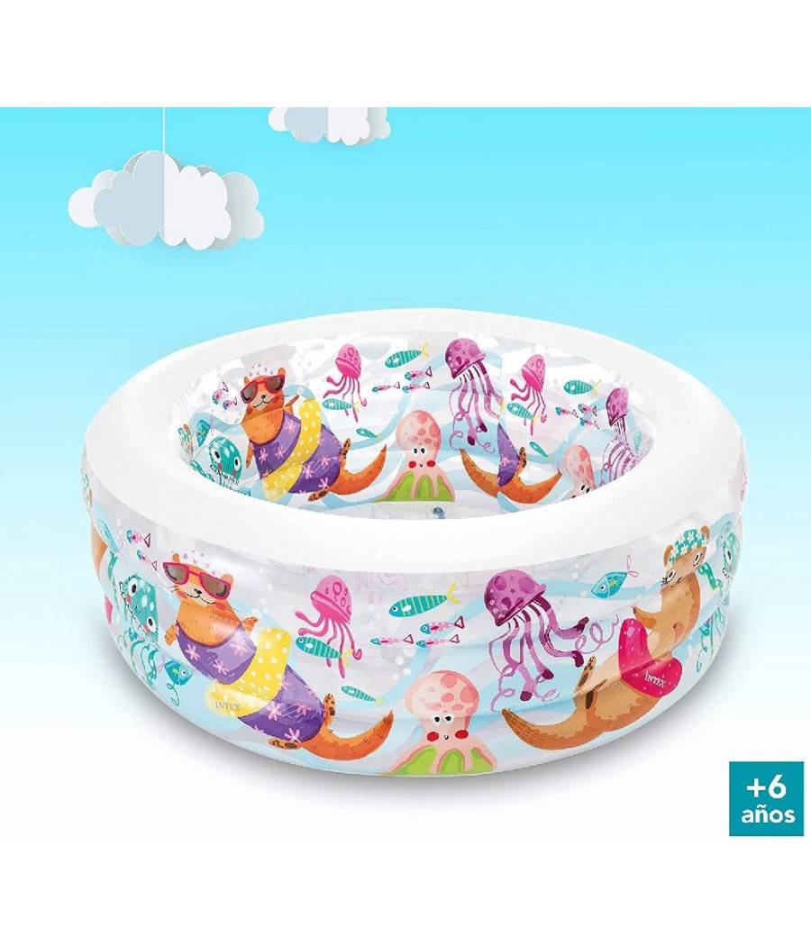 Piscina Baby Aquarium Gonfiabile Multicolore 152 X 56cm Per Bambini Estate 58480 --4