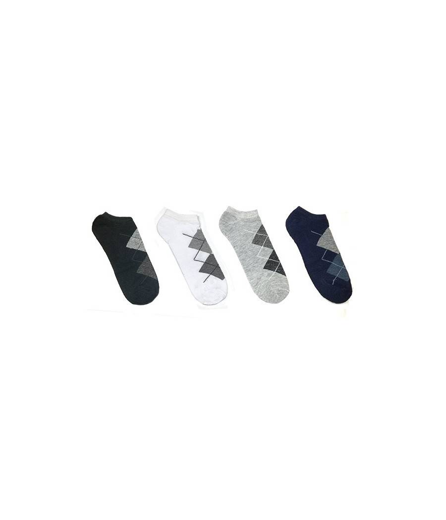 12 Paia Di Calzini Uomo Collo Basso Comodi In 4 Colori Rombi Dal 40 Al 46 At015-8 --1