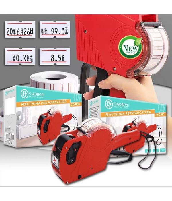 Etichettatrice Manuale Per Cartellini Prezzo A 8 Cifre Magazzino Negozio Tx-9100 -