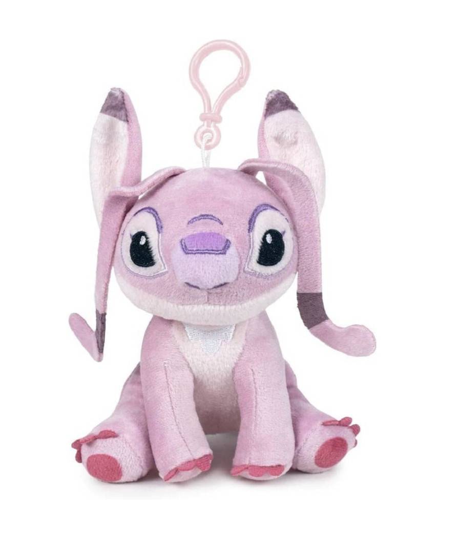 Portachiavi Stitch Angel Peluche Morbido Rosa Lilo & Stitch Con Clip Per Borsa --0