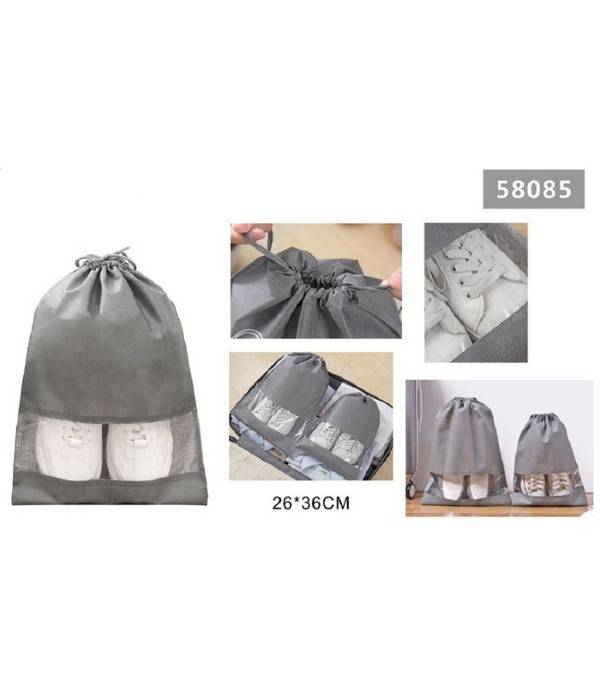 Set 2pz Borsa Sacchi Sacca Porta Scarpe Portascarpe Viaggio Sport 26x36cm 58085 -