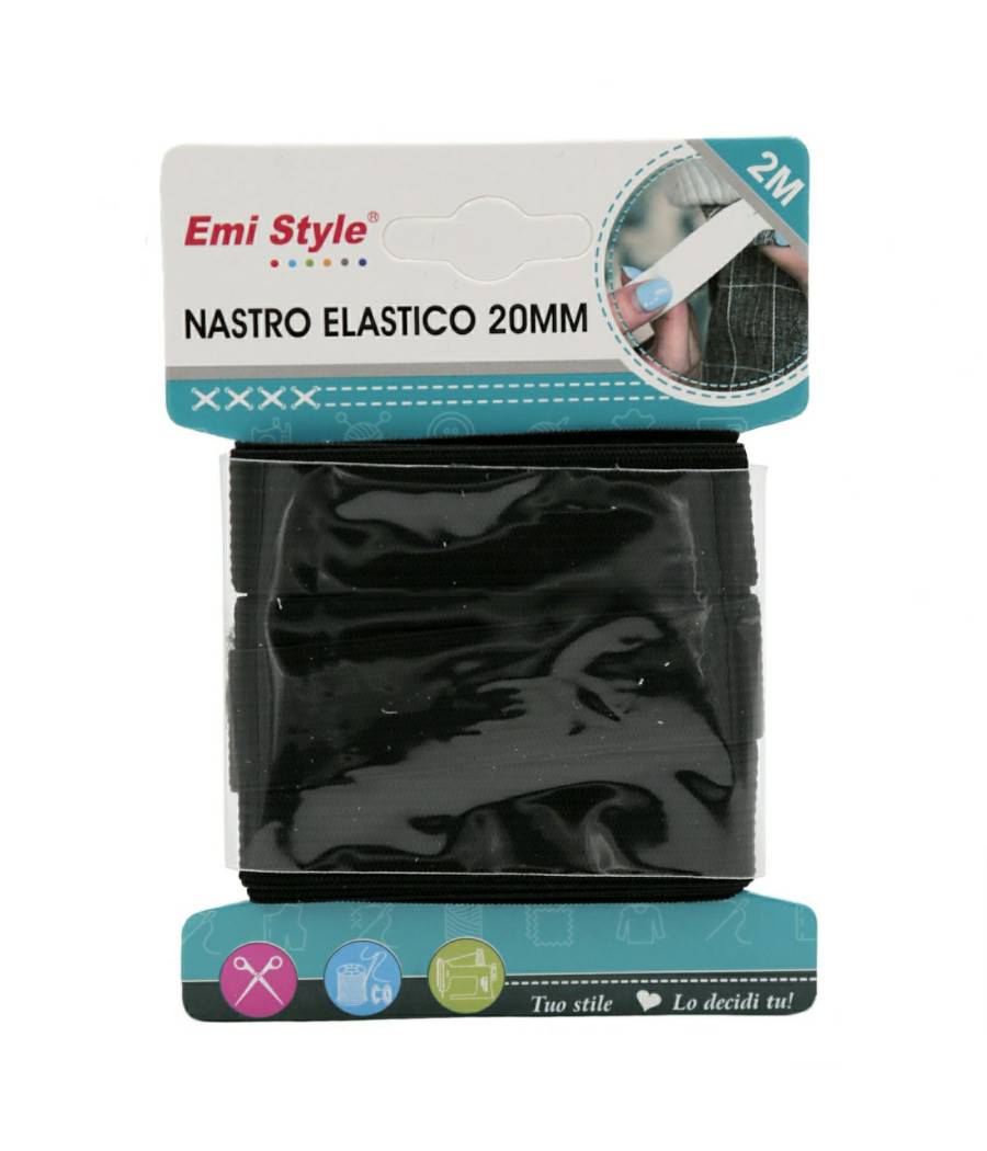 Set 3 Pezzi Elastico Elastici Nero 20mmx1.5m Cucito Sarta Abbigliamento --0