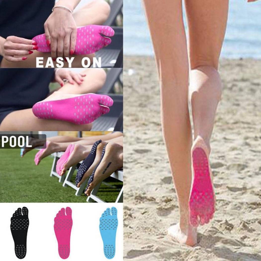 Solette Nake Fit Estate Mare Sabbia Scogli Suolette Adesivo Protezione Piedi - Nero M (36-39)-0
