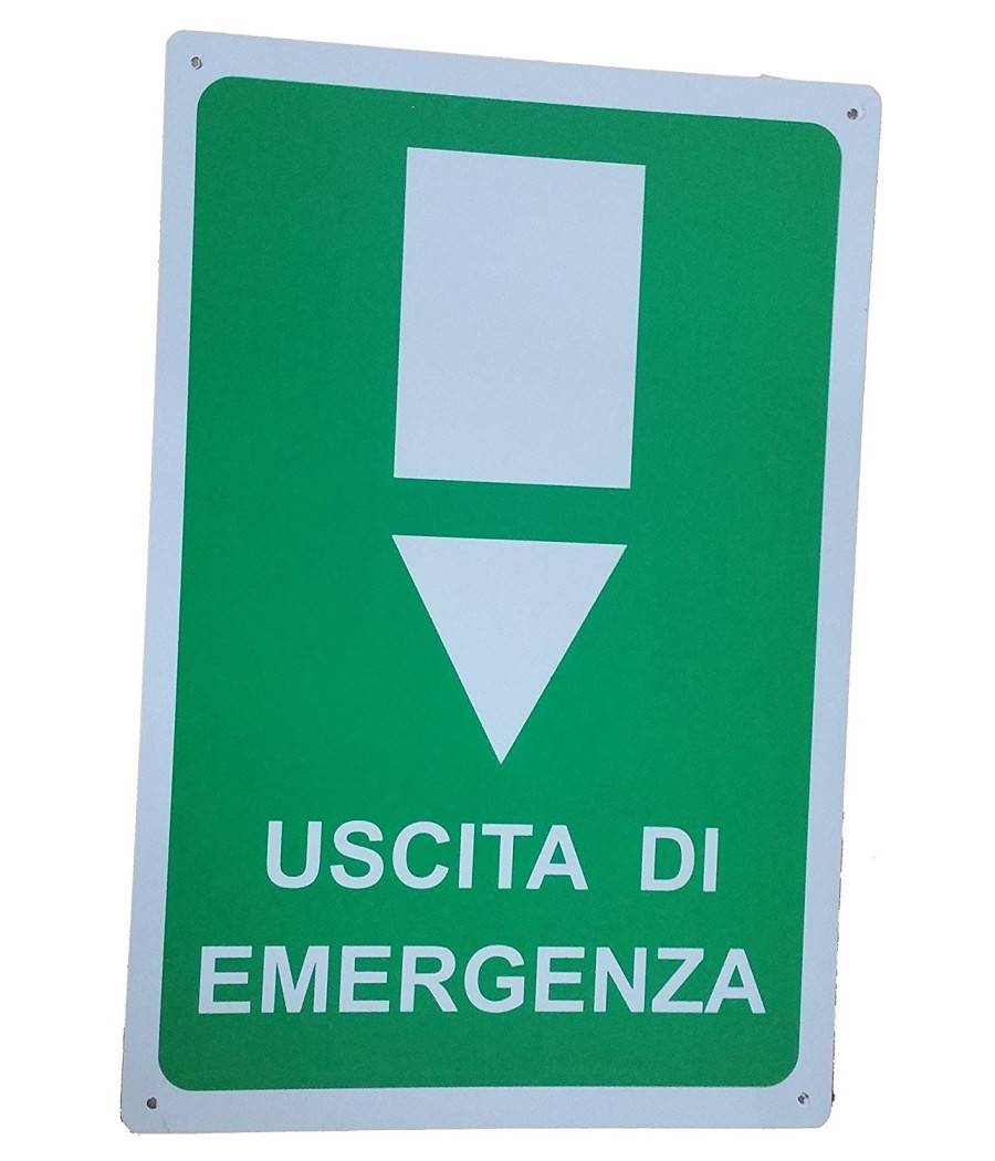 Cartello Uscita Di Emergenza Segnaletica Direzionale Sicurezza Avvertimento --1