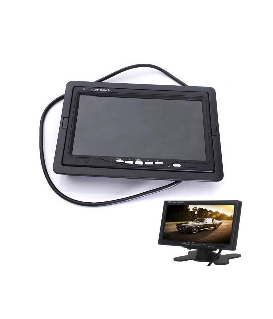 Monitor Lcd 7'' Pollici 2 Ingressi Video Tft Poggiatesta Auto Retromarcia Staffa --0