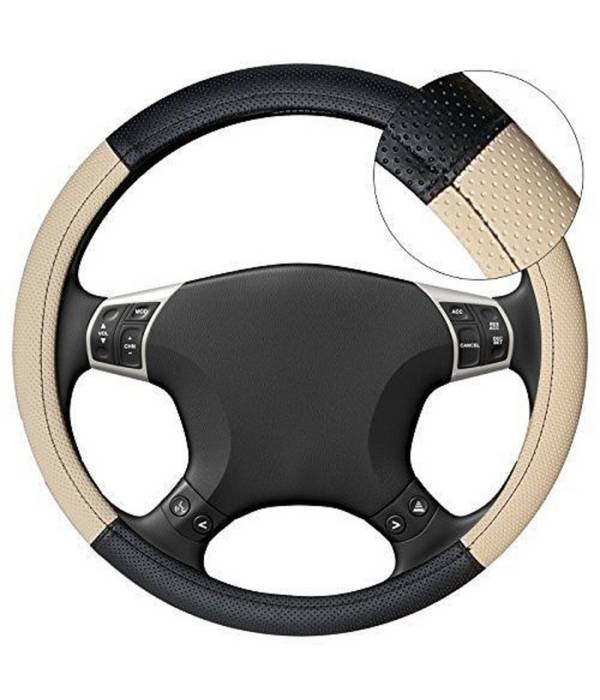 Coprivolante Copri Volante Diametro 38 Presa Comfort Auto Nero Beige -