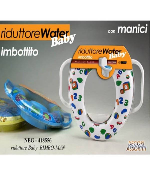Sedile Wc Morbido Riduttore Bambini Baby Water Imbottito Con Manici -        3,5