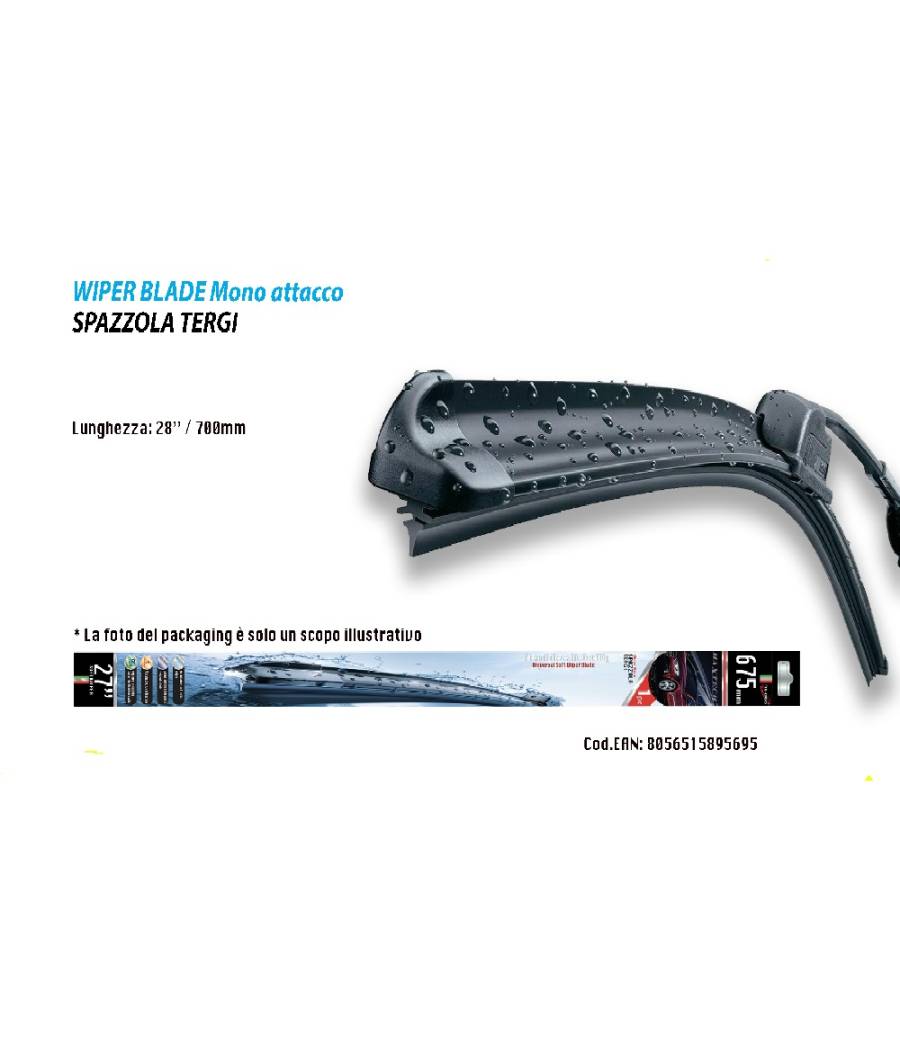 Spazzola Tergicristallo Universale Per Auto 700 Mm 28'' Maxtech Ter-cr028 --1