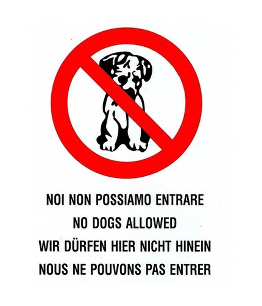 Cartello Adesivo Metallo Vietato Ingresso Ai Cani Indicazioni Segnaletica Targa --0