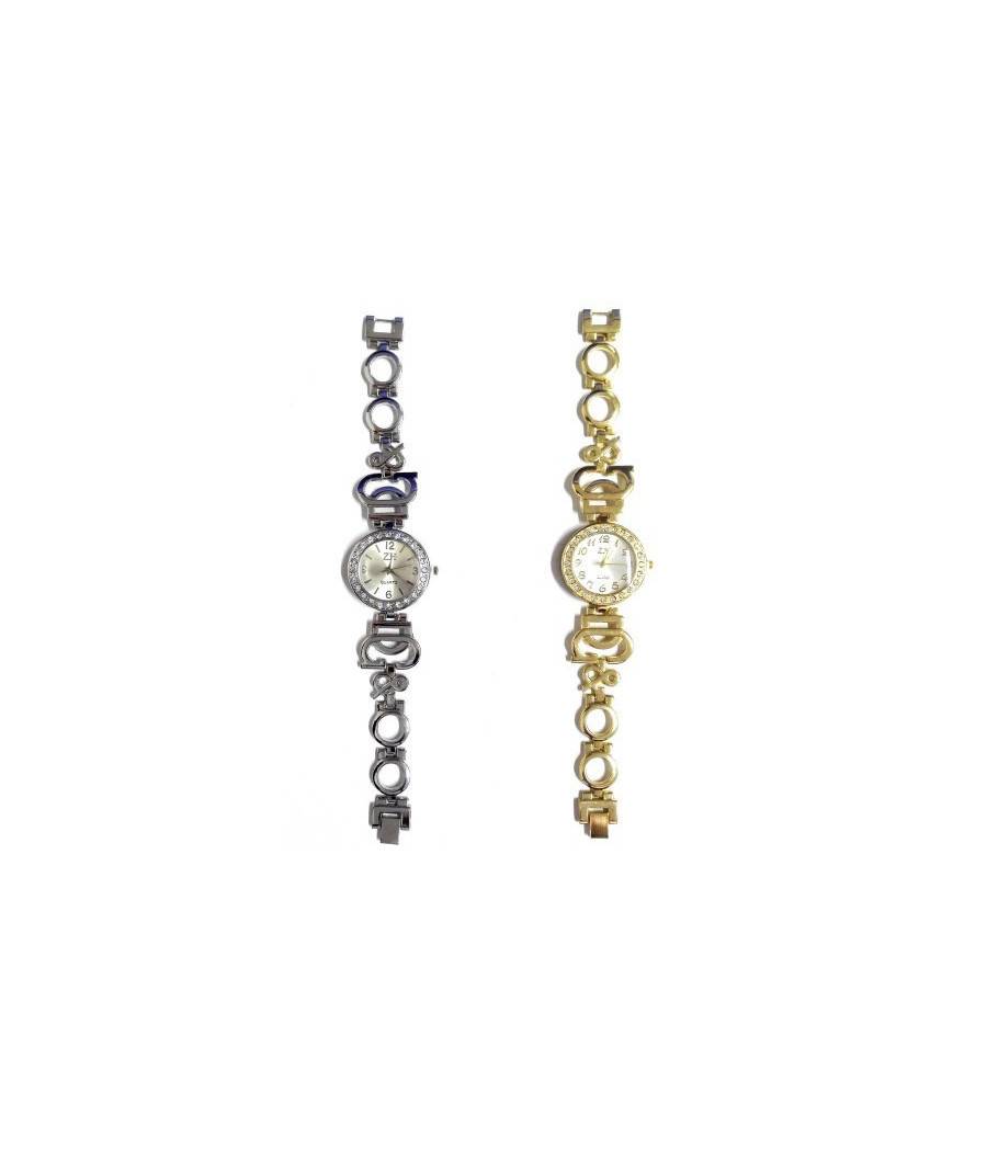 Orologio Da Polso Per Donna Con Quadrante A Strass Taglio Swaroski Silver Oro --1