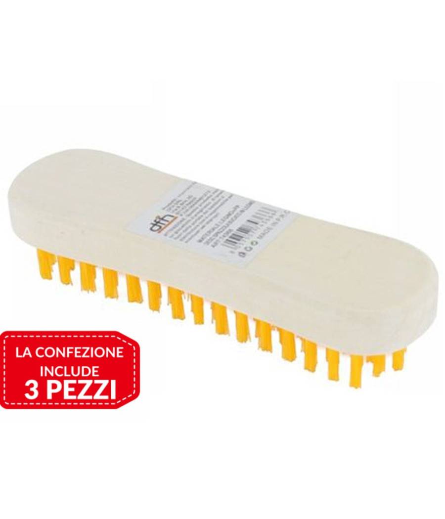 3 Pz Spazzola Per Indumenti Bucato Setole Pulizia Casa Lavaggio Vestiti In Legno --0