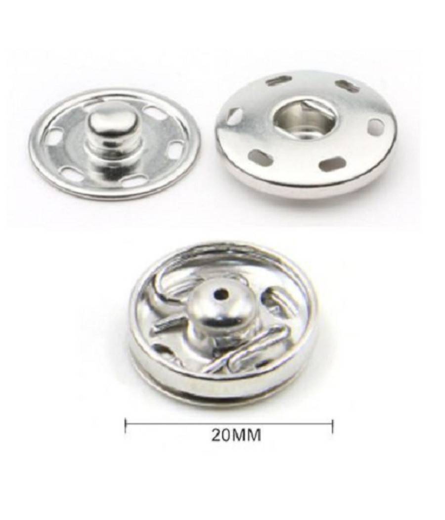 Set 6 Paia Di Bottoni Automatici A Pressione ø 20 Mm Accessori Per Cucito 52983 --1