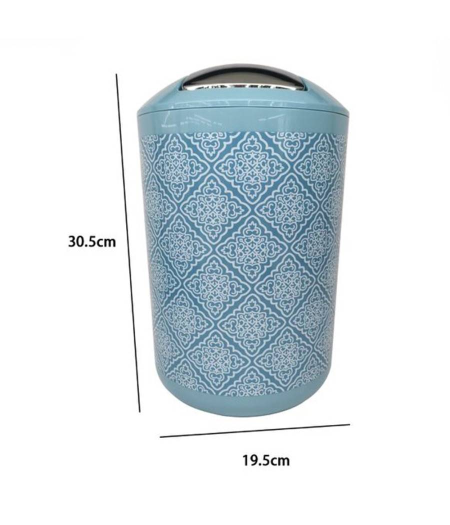 Pattumiera Cestino Secchio Rifiuti Accessorio Arredo Bagno Celeste Maioliche 87030 --1