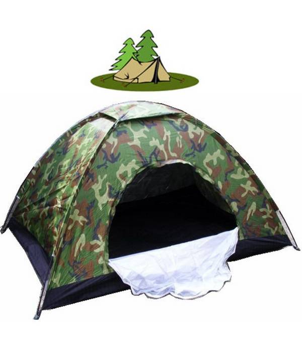 Tenda Campeggio Canadese 2 Posti Mare Camping Con Zanzariera Sacca Trasporto -