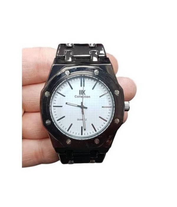 Orologio Da Polso Ik Collection Uomo Analogico Al Quarzo Nero Quadrante Bianco -