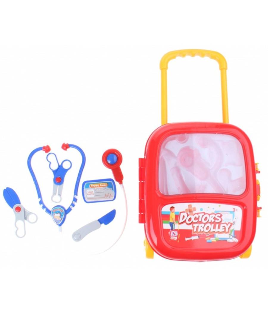 Valigetta Trolley Dottoressa Giocattolo Bambini Accessori Forbici Stetoscopio --0