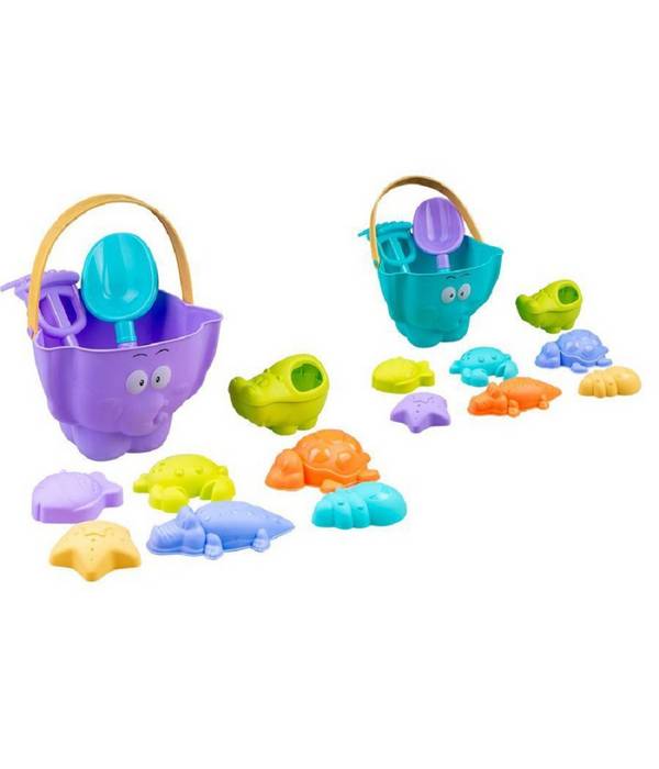 Set 10pz Attrezzi Giochi Spiaggia Mare Sabbia Pala Secchiello Per Bambini 6558012 -