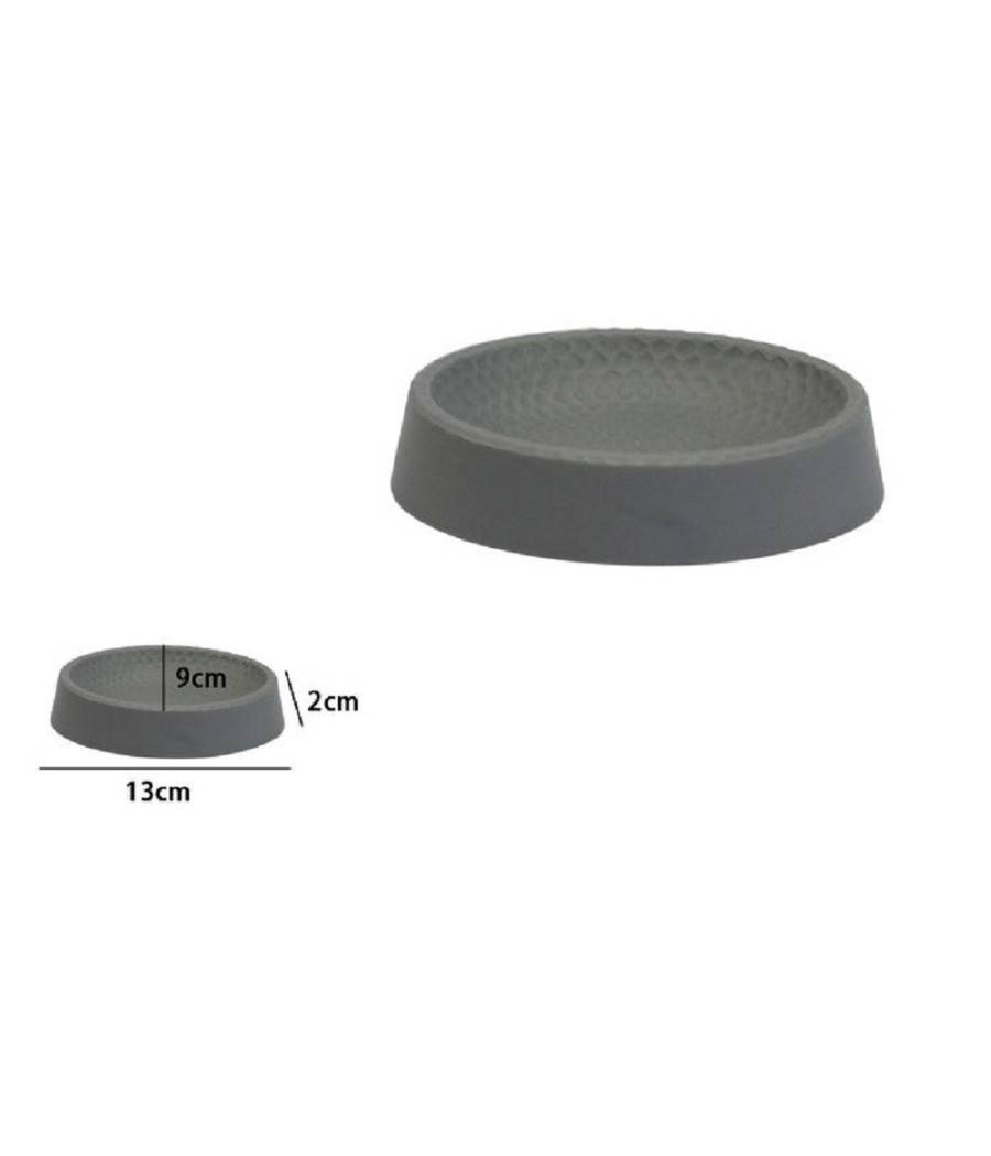 Piattino Per Sapone Decorato Grigio Portasaponetta Moderno Accessori Bagno 79800 --1