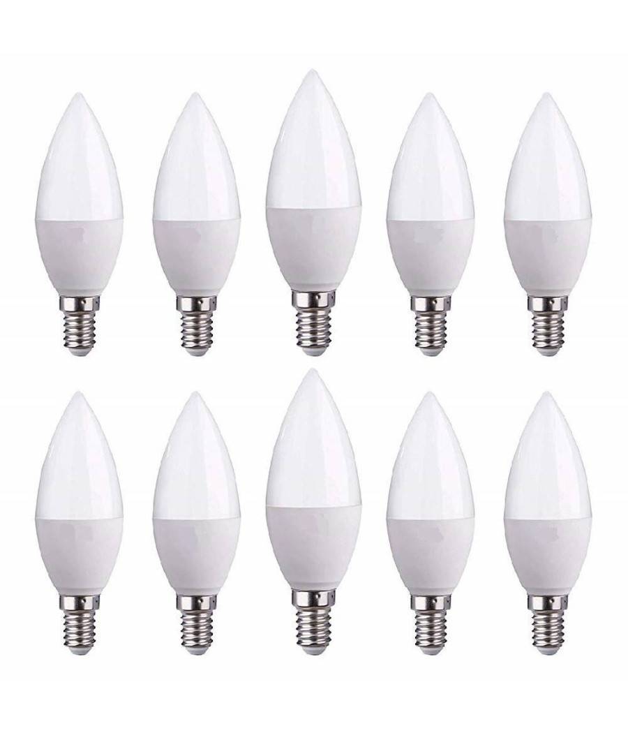 Lampadine A Led E14 C37 Forma Effetto Candela 4,5w Luce Calda Fredda Naturale - -Bianco Naturale --0