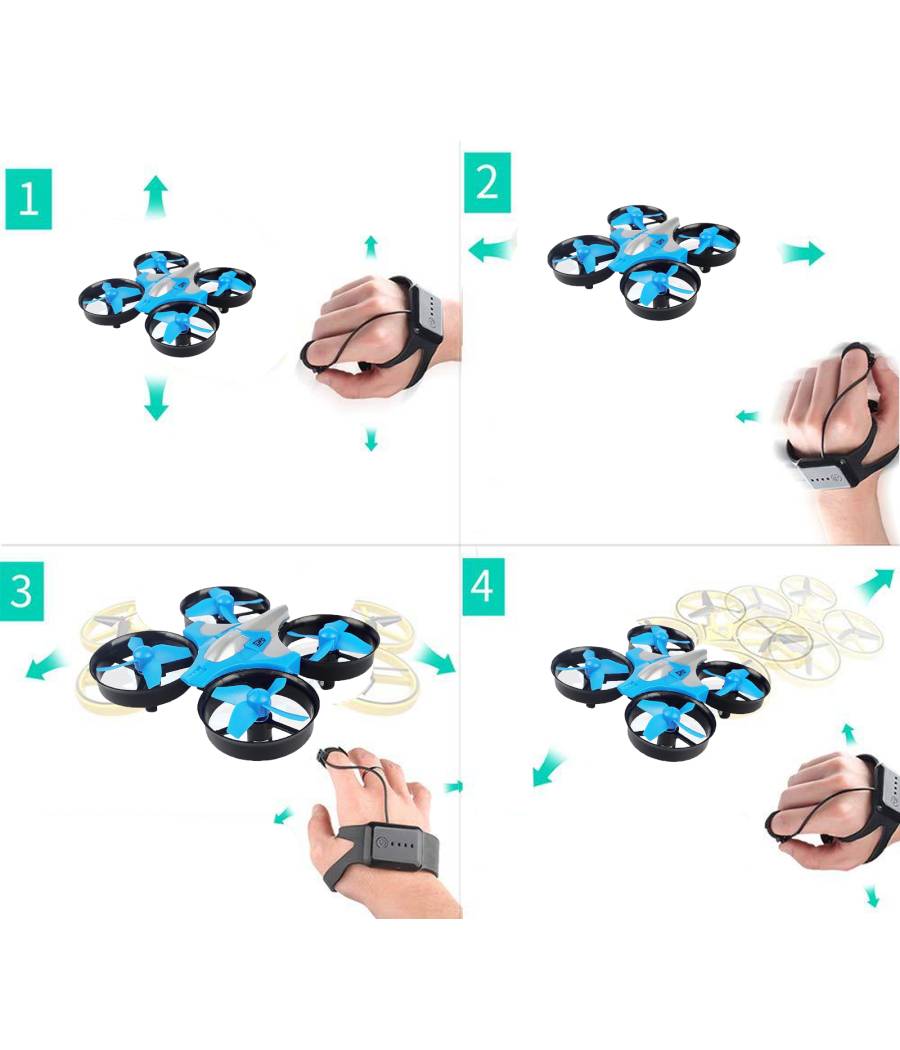 Mini Drone Quadricottero Telecomandato Con Dita Mano Luci Led Rgb Gioco Bambini --2