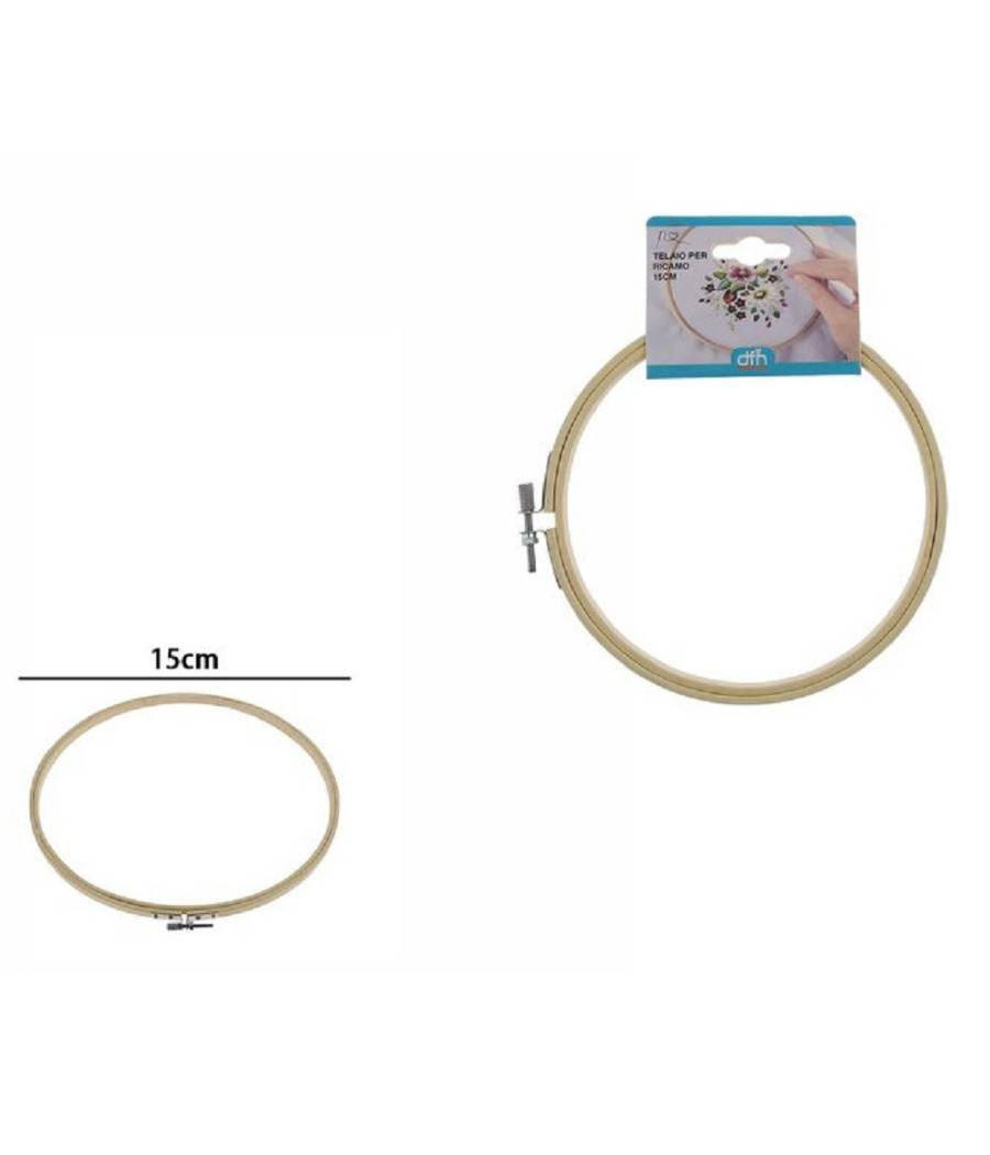 Telaio Per Ricamo In Legno Tondo Con Fibbia Metallo Accessori Cucito 15cm 53548a --0