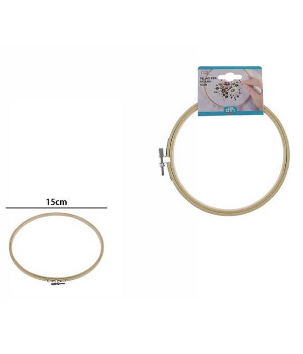Telaio Per Ricamo In Legno Tondo Con Fibbia Metallo Accessori Cucito 15cm 53548a -